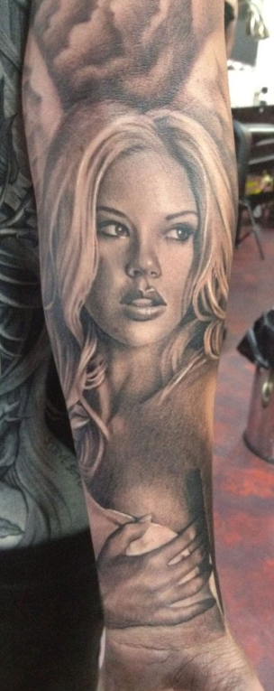 tattoos/ - Black and Grey Portrait Tattoo - 66301